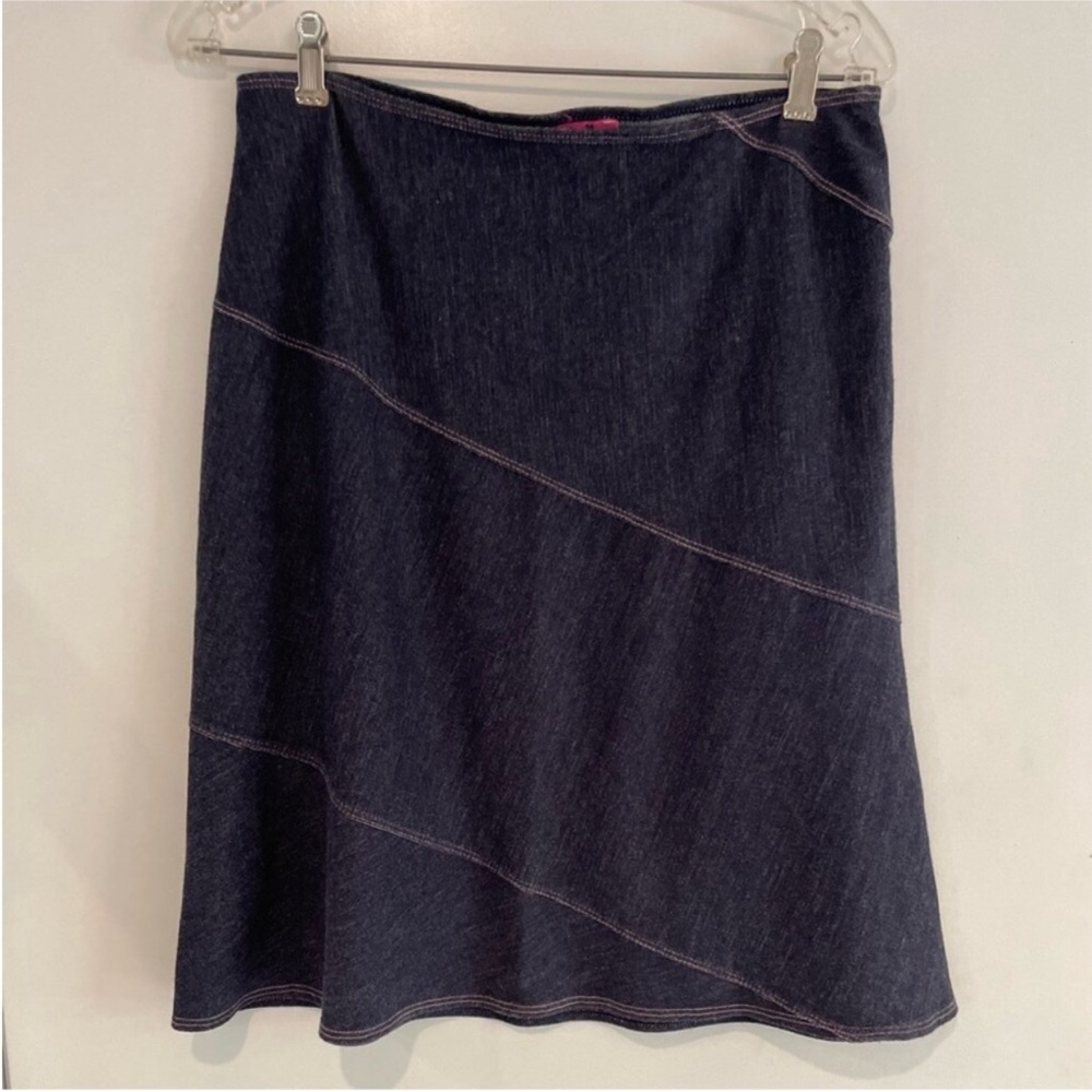 Betsey Johnson Betseyville Faux Denim Aline Skirt Size Large Like New Condition